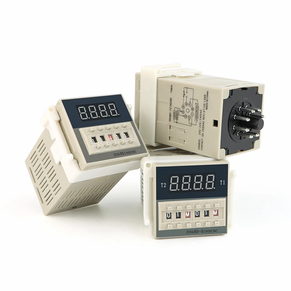 تأخير الموقت التتابع حجم مصغر مع 220 فولت/110 فولت التيار المتناوب/تيار مستمر 24 فولت/12 فولت قاعدة مختومة المقبس SPDT الوقت #5