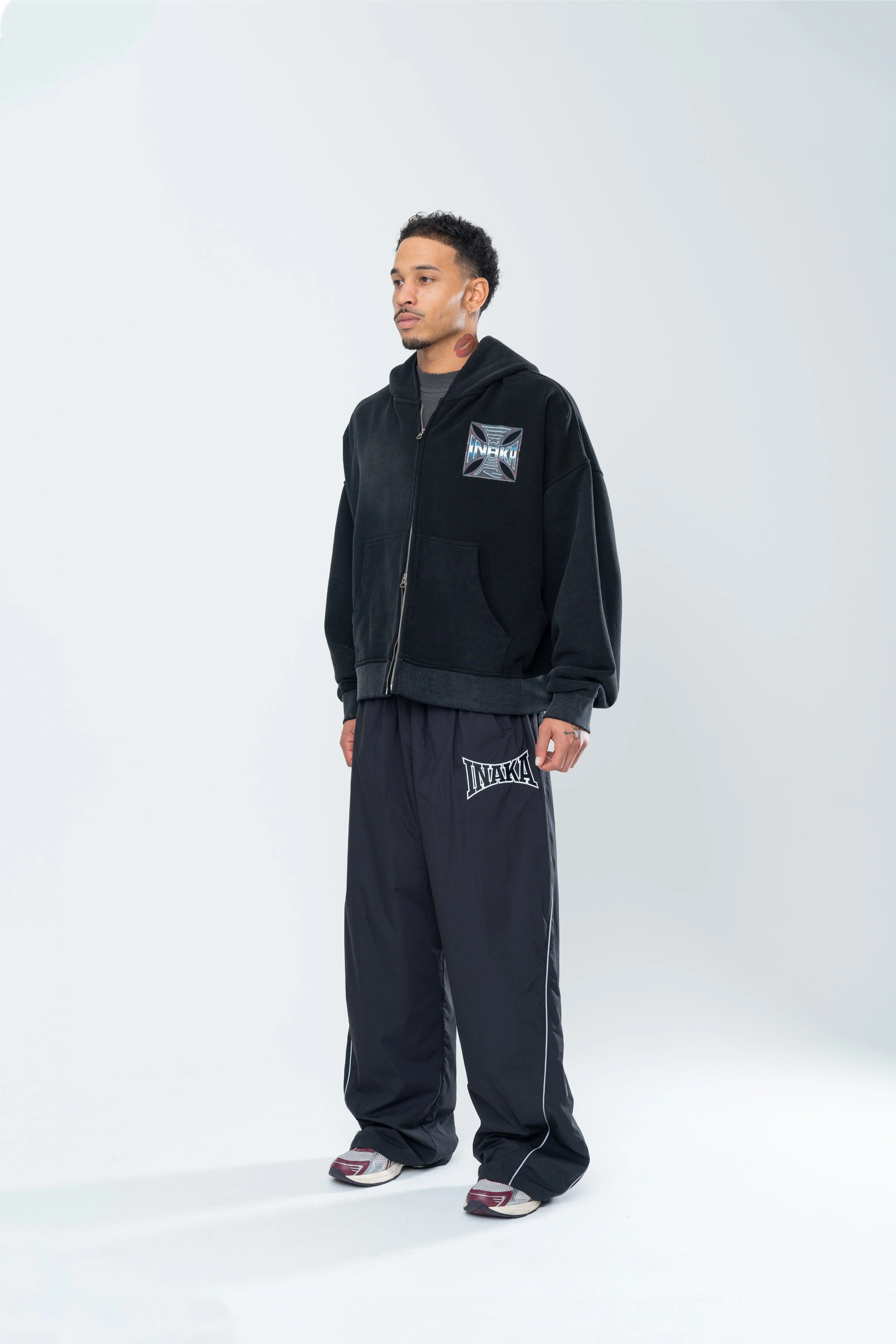 Summer Inaka Power New Men's and Women's POWERSHOT BAGGY Running Oversized Loose Casual Street Y2K Casual Black Sportswear Pants
