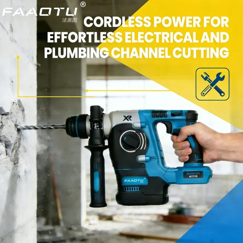 FAAOTU 273 Brushless SDS Rotary Hammer Same Full Functions As MT Hammer Fit MT 18V Lithium Battery NO battery