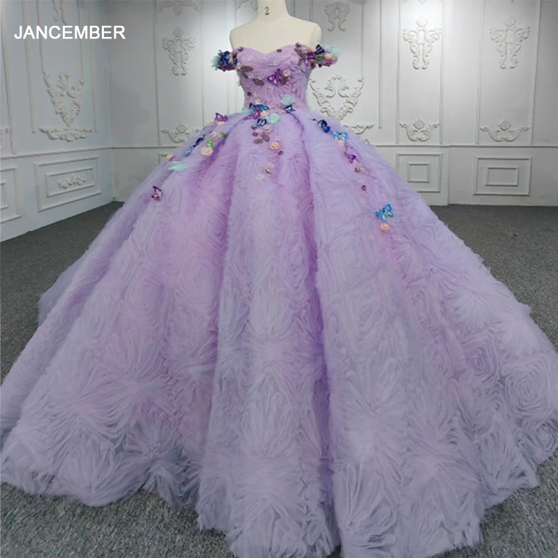 

2023 Quinceanera Dresses For Sweet 15 Year Off The Shoulder Ball Gown Appliques 3D Butterfly Кунсены