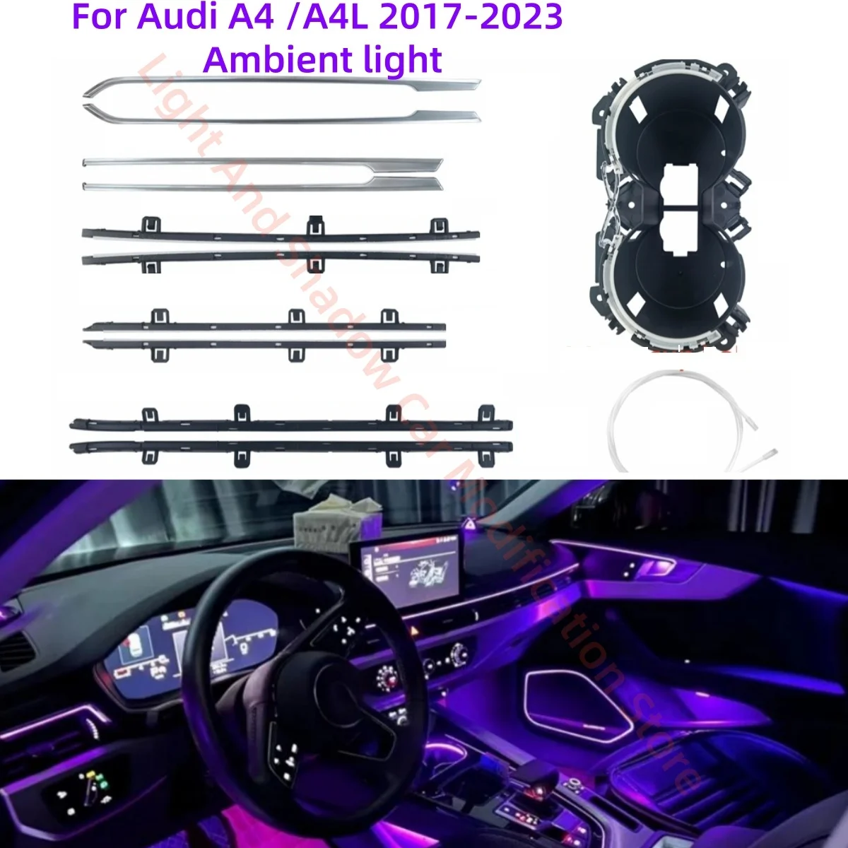 

For Audi A4 A4L A5 2017+ LED Ambient Light Automotive interior lighting upgrade Car accessories Atmosphere lamp Screen control