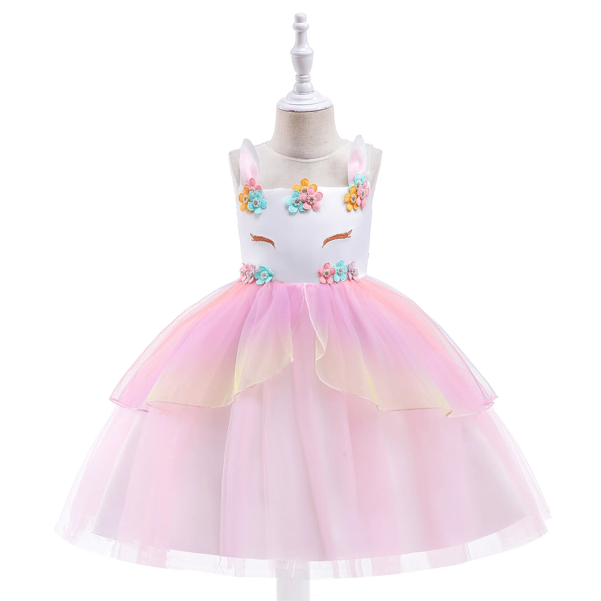 Girls Unicorn Party Dresses Princess Dress Girl Cosplay Theme Tulle Gown Fashion Christmas Halloween Carnival Clothes For Kids