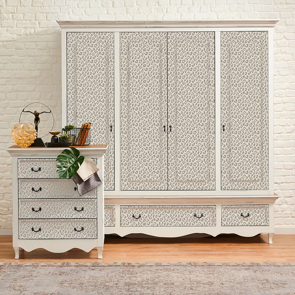 

Peel and Stick Wallpaper Modern Faux Leather Wallpaper Leopard Contact Paper Adhesive Vinyl Removable Wall Paper for Drawers