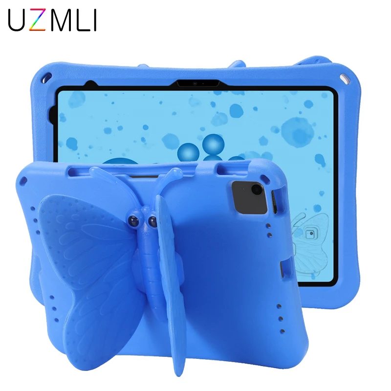 

Защитные чехлы из ЭВА с 3D бабочками для iPad 10 Air 4 Air5 M2 M3 Pro 11 M4 A16, детская противоударная задняя крышка с подставкой для планшета с героями мультфильмов