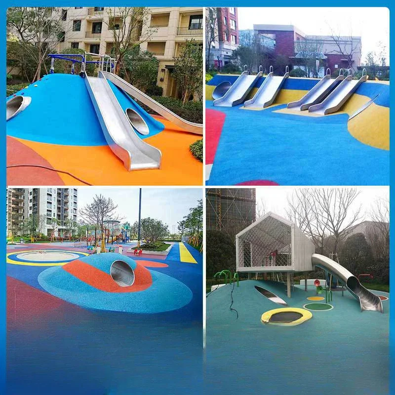 Large stainless steel slide for children, outdoor kindergarten, non powered equipment, leisure and entertainment