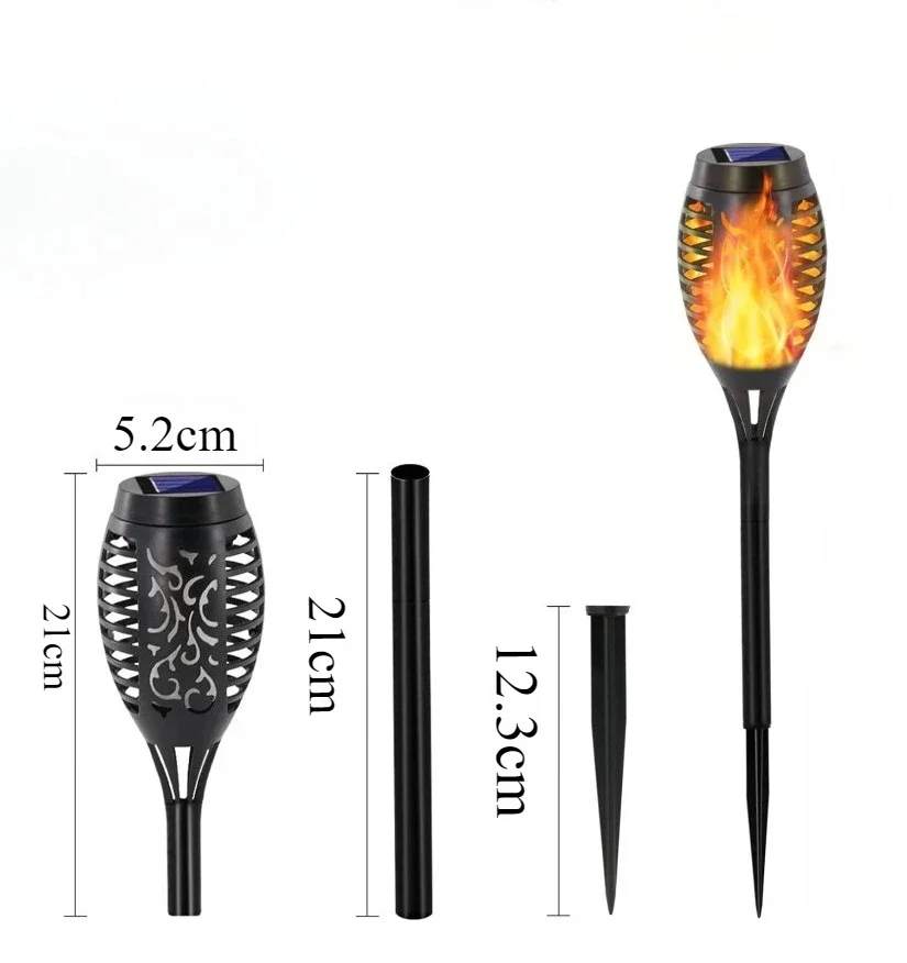 Outdoor Solar Torch Flame Lights with Flickering Flame Waterproof Solar for Pathway Landscape Garden Yard Lawn Driveway Decor