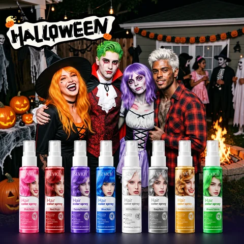 Halloween Hair Color Spray Temporary Washable Hair Dye Spray 8 Colors DIY Party Cosplay Festival One-Time Hair Styling Color