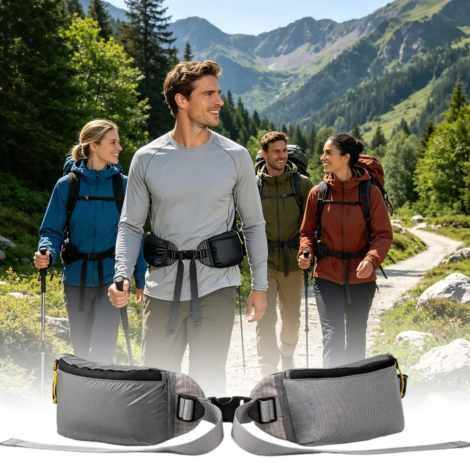 Small Waist Pack Portable Compartments Waist Pouch Running Fanny Pack For Travel Hiking Walking Camping Fitness Workout Outdoor