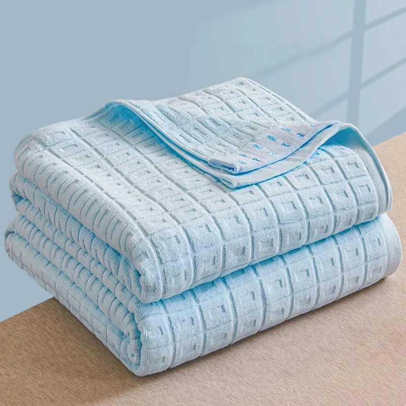 Cotton Terry Towel Blanket for Beds Summer Towelling Quilt Bed Cover Adult Student Dormitory Bedspread Plaid Sofa Blankets Throw