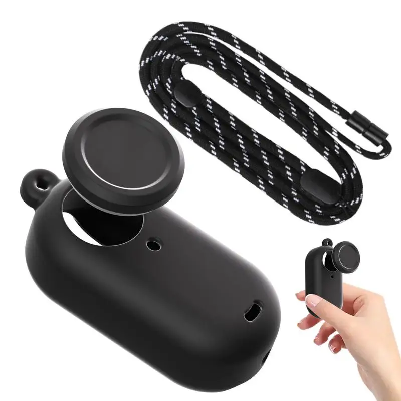 Soporte de lente de cámara de silicona, bolsa de lente de cámara a prueba de arañazos, Mini estuche de transporte de cámara de acción, accesorios de cámara con orificio preciso para el pulgar