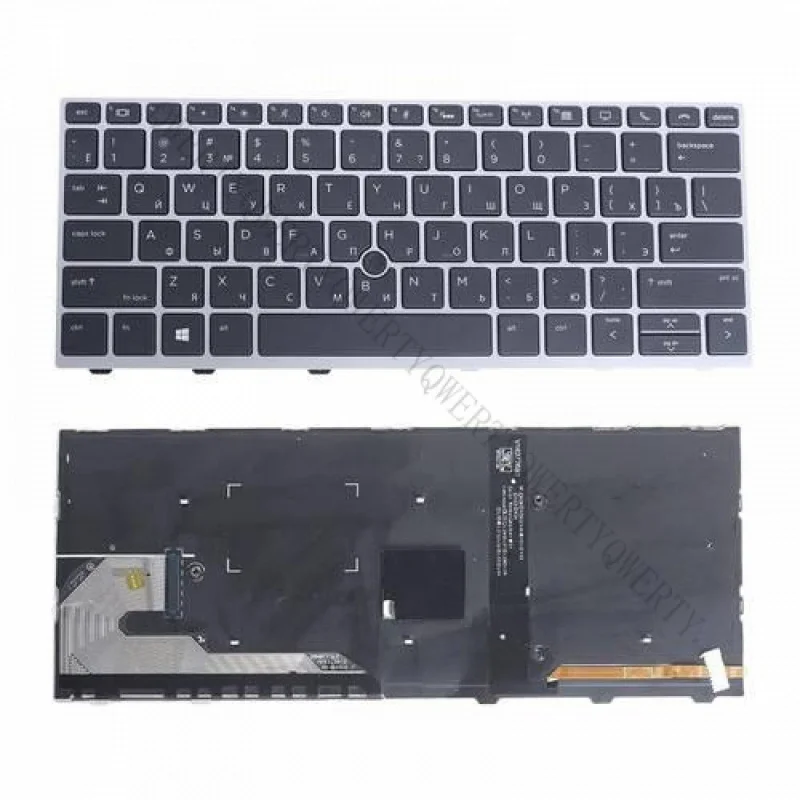 Teclado Lapop Sj+RU para HP 830 735 G5 735 G6 836 730 G5 Marco plateado con retroiluminación