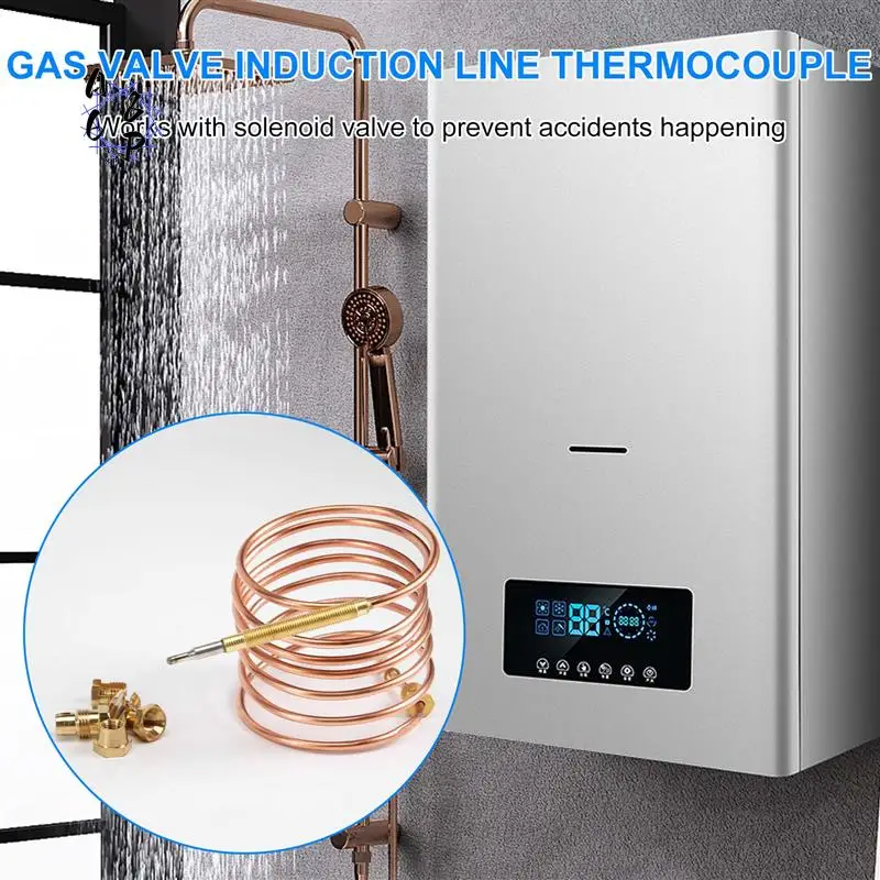 

A68P-1500Mm Gas Stove Universal Thermocouple Kit M6X0.75 With Overflow Nut (Five) Replacement Thermocouple