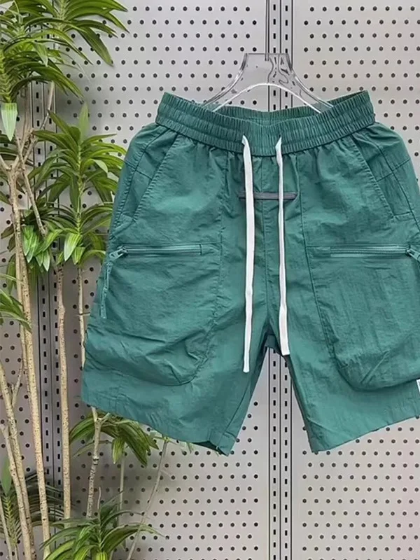 

Qui Dry Casual Loose Men's Workwear Five-Point orts Summer Trendy Brand Straight Leg Elastic Waist mid Waist orts