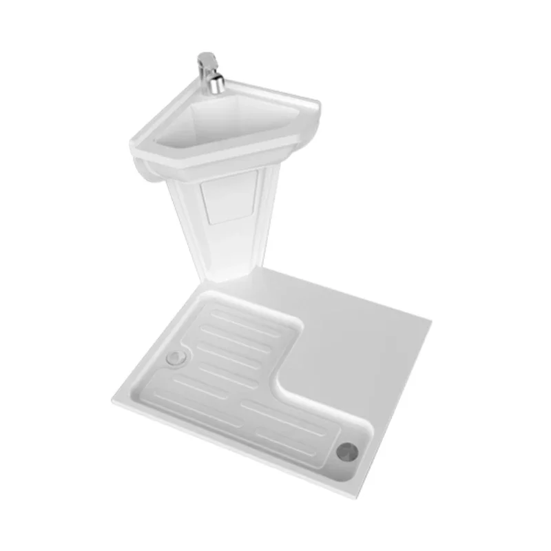 

High Quality Bathroom Hand Wash Basin Sink with Shower Tray Pedestal Basin for Small House Hotel Car