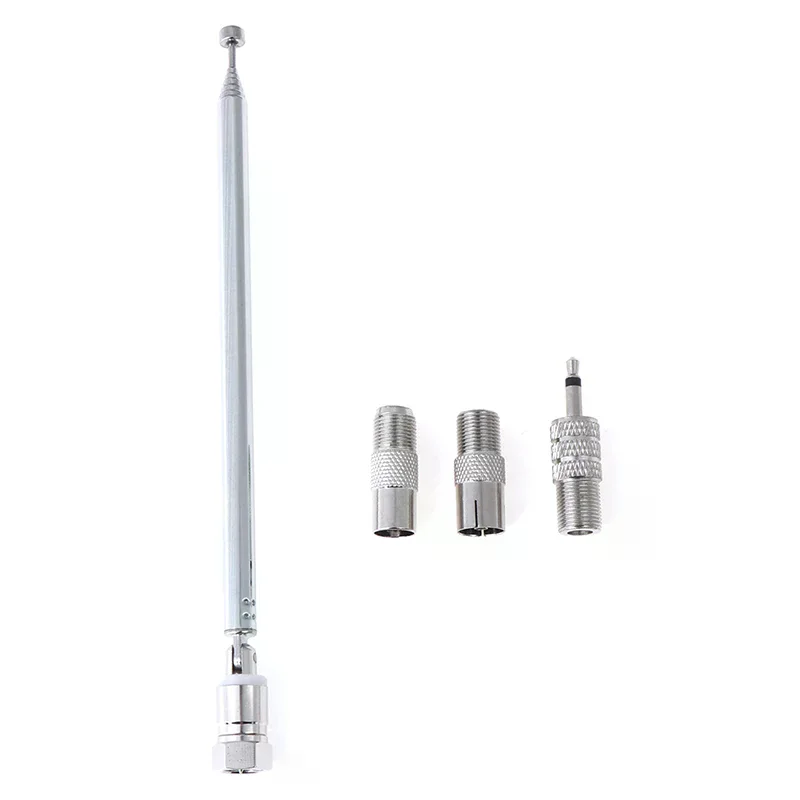 F Type Radio Telescopic Aerial Antenna 75 Ohm with TV / 3.5mm Adapter