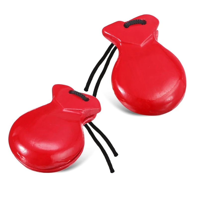 

New-1 Pair Spanish Castanets Flamenco Castanets With String Traditional Wood Hand Percussion Castanets