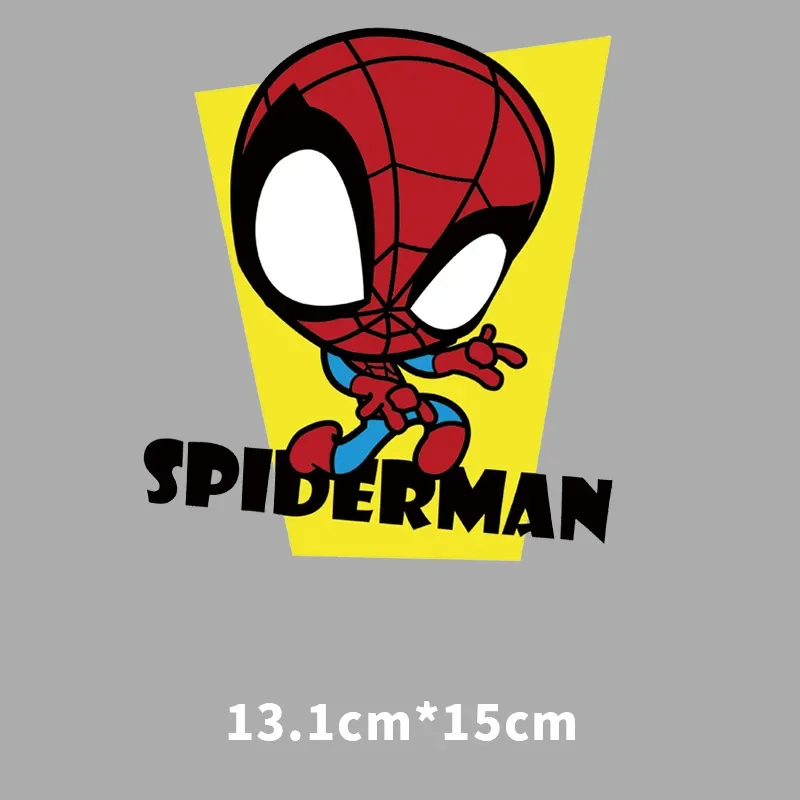 Disney Marvel superhero Spiderman Hulk Iron Man Deadpool Cartoon Iron on Heat Transfer Patches Stickers Clothes Accessories Gift