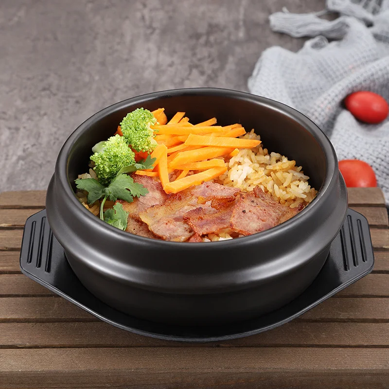 Rice Pot Korean Mixed Stone Pot Stone Pot Cuisine Casserole High Temperature Potted Rice Pots Cooking Soup Pot Tableware