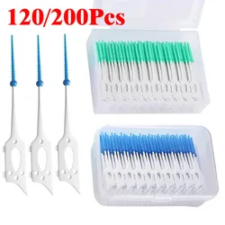 40/120pcs Interdental brush Food grade silicone clean tooth crevices Dental care box toothpicks dental odontología