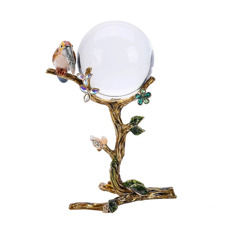Crystal glass handicrafts enamel crystal ball ornament high-end living room entrance decoration