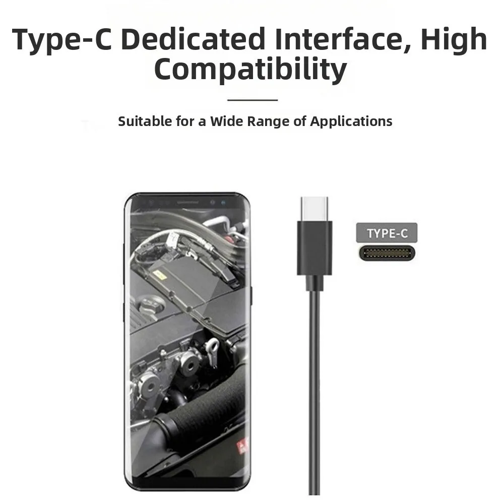IP67 Waterproof Type-C Endoscope Camera Adjustable Brightness Flexible Design Borescope Camera Video Recording 5.5/7mm Lens