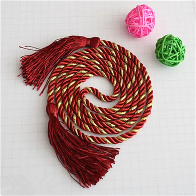 2 Pcs Pair of Vintage Rope Curtain Tie Back Polyester Strap Hand Knitting Tieback Window Curtains Accessories