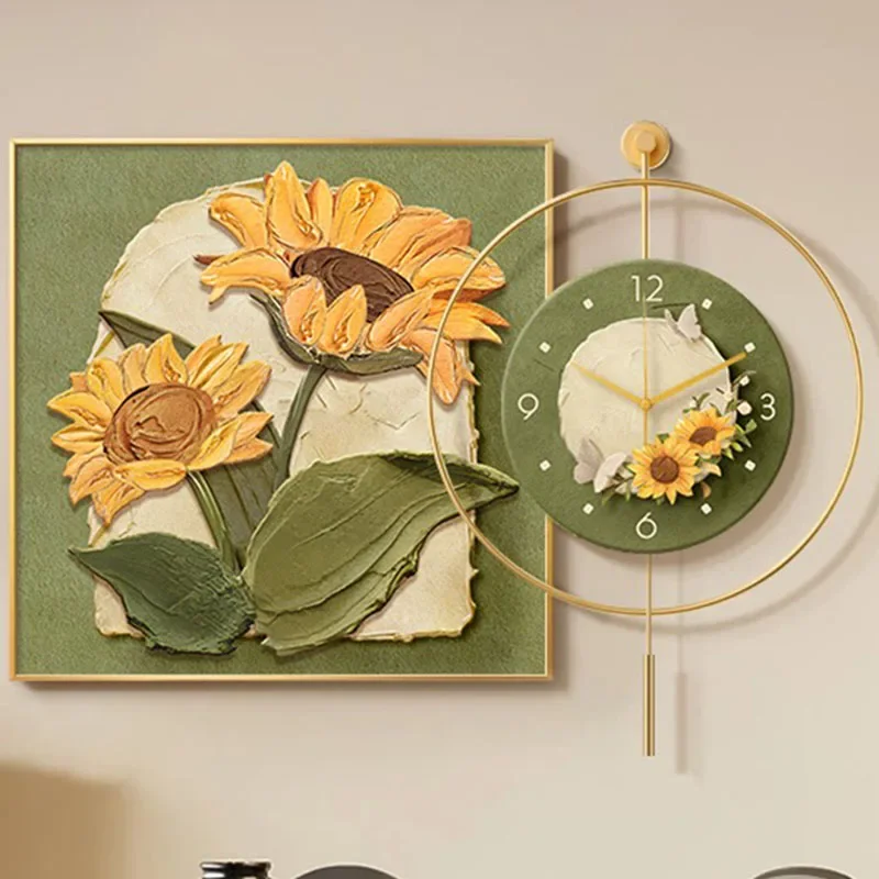 A*-Vintage Art Mural Wall Clocks Interior Wooden Aesthetic Living Room Design Clock Wall Fashion Restaurant Home Decor./