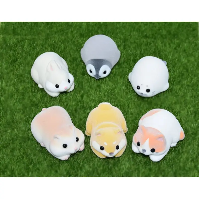 Chubby kawaii mini selos de pelúcia hamsters pinguins shiba inu laranja gatos animais goma inquietos brinquedo bonecas bonito bugigangas presente