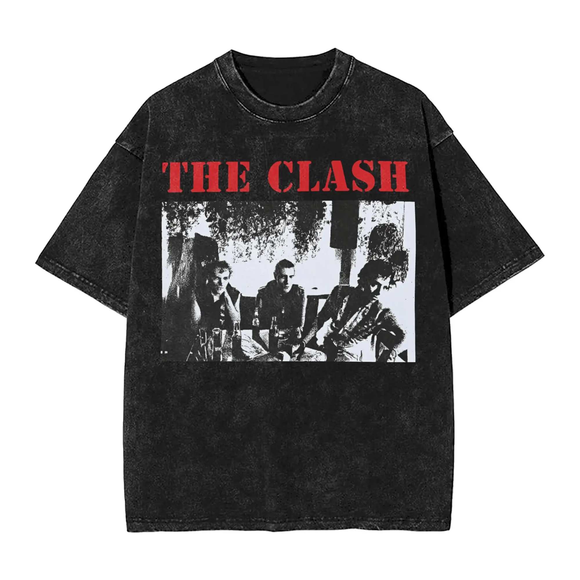 

Футболка Rock Band Clash, летние футболки в стиле ретро Y2K, повседневная хипстерская футболка для пары, свободная одежда с короткими рукавами