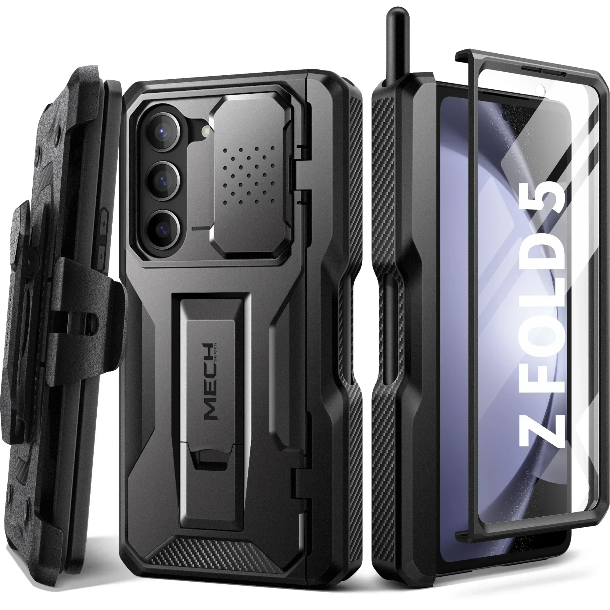 

TONGATE for Galaxy Z Fold 5 Case with New S Pen Holder Screen Protector Full-Body Rugged Hinge Protection Case with Camera Cover