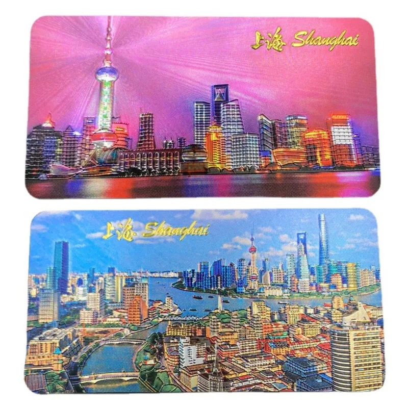 

China Shanghai Fridge Magnets Oriental Pearl TV Tower Travelling Souvenirs The Bund Lujiazui Fridge Stickers Wedding Gifts