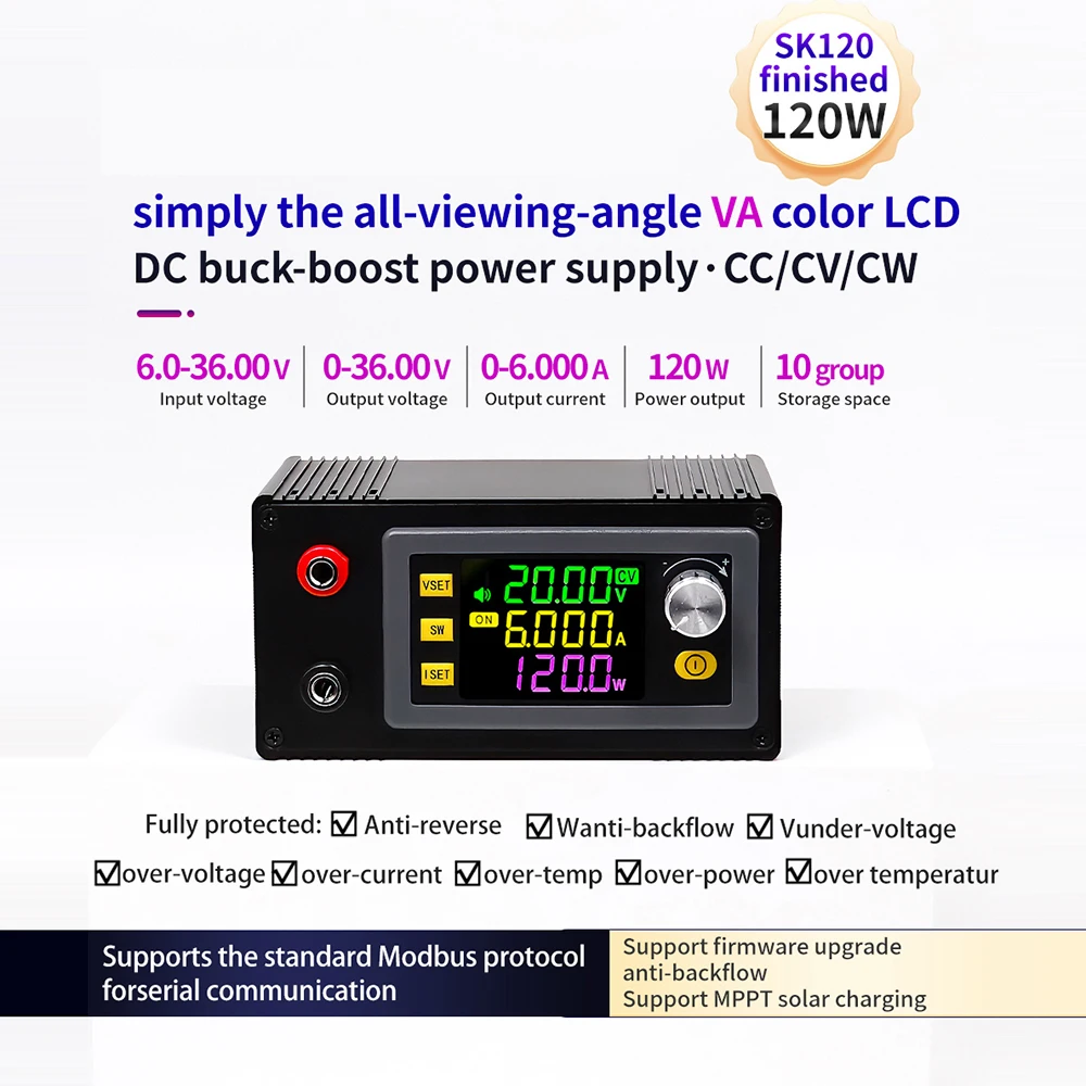 DC6-36V 60W 120W SK60/SK120 NC Lift-off DC Adjustable Voltage Regulator Constant Voltage Constant Current Solar Charging Module