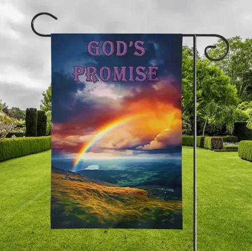 God's Promise Rainbow Garden Flag, 12x18 Inch, Polyester, Great Gift GJN EEN AAL HHM WZZ yyi