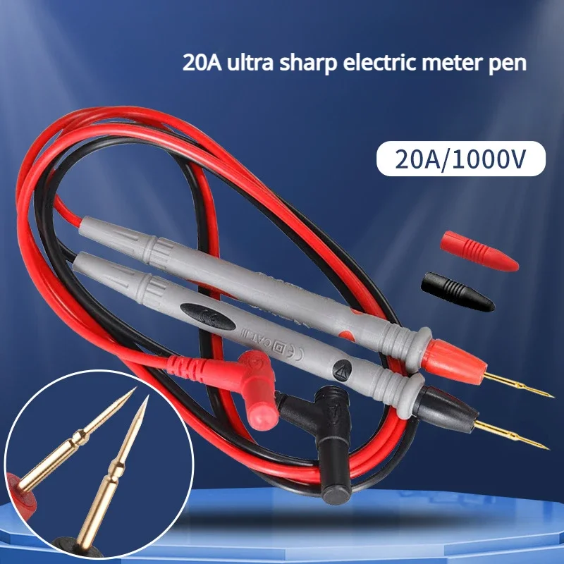 Measuring Probe Wire Extra Pointed Probe Fine Pointed 1000V 20A Gold Plated Copper Needle Probe Multimeter