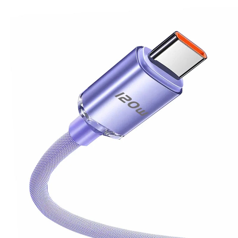 

USB Type C 120W 6A Super Fast Charge Quick Charge Cable Digital Display For Huawei Honor 18W For Xiaomi Redmi USB C Type C Cable