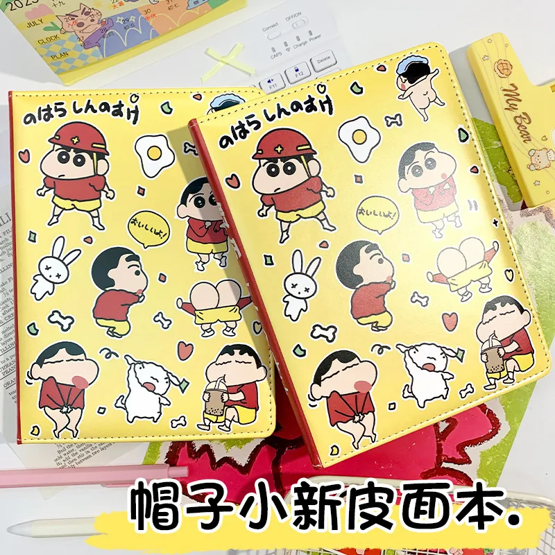 

Crayon Shin chan Notebook Cartoon A5 Leather Diary Notebook Student Leather Face Handbook Color Page Notebook Girl Gift