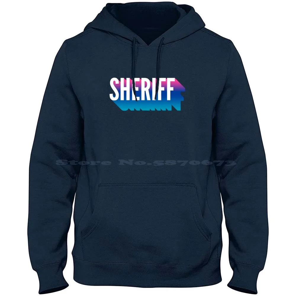 Sheriff With Long Gradient Shadow 100% Cotton Hoodie Sheriffs Sheriff Gradient Sheriff Word Sheriff Job Sheriff Title