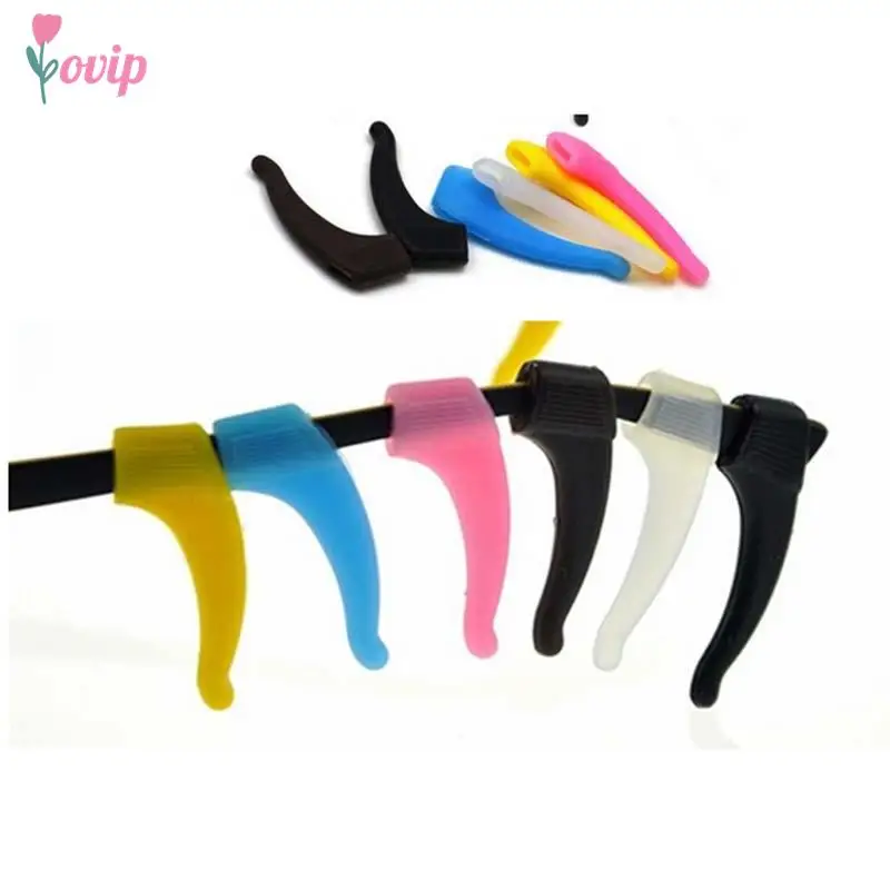 1 Pair Anti Slip Sunglasses Eyewear Eyeglasses Glasses Silicone Ear Hook Temple Tip Sport Holder Massage Tools