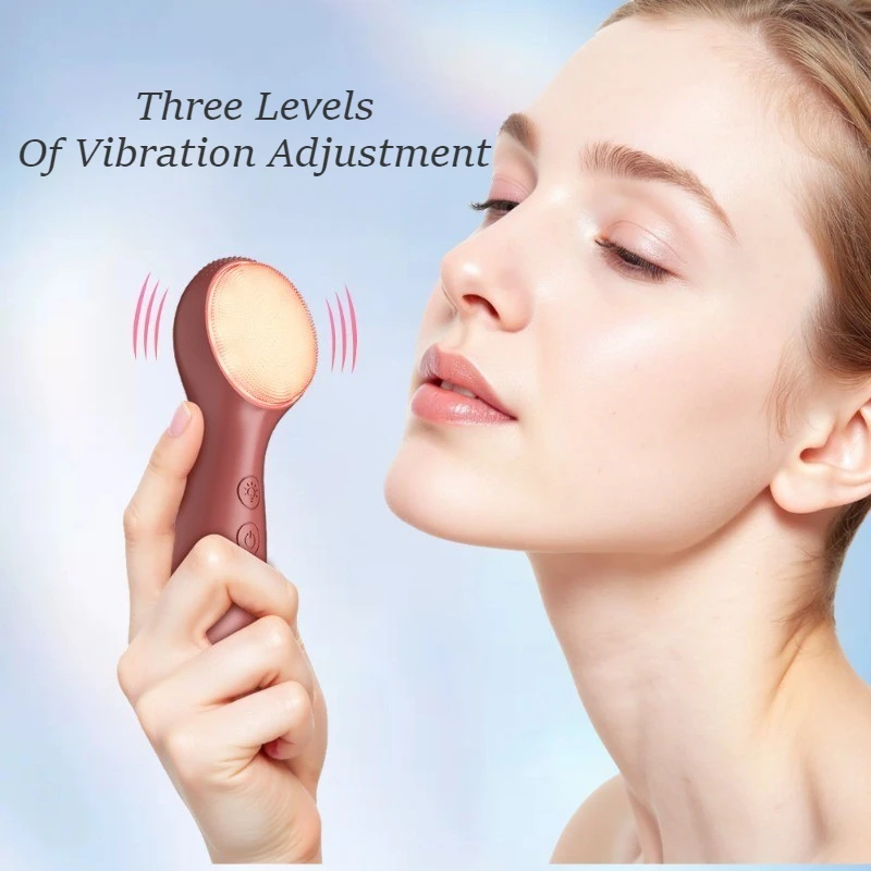 

Силиконовый электрический вибромассажер для очищения кожи, аппарат для эстетической чистки лица, оборудование для ухода за кожей, массажеры для лица