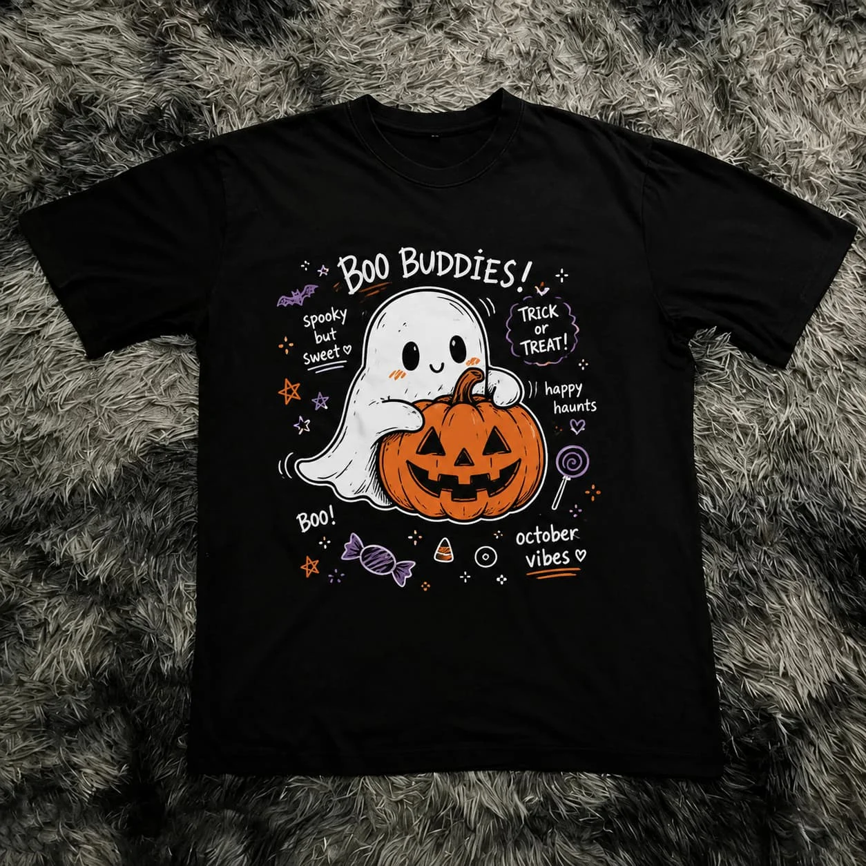 Halloween Funny Casual Cute Boo Buddies Men T Shirt Women Tee Boys Top Children Parent Child Cotton short sleeves kids Tshirt