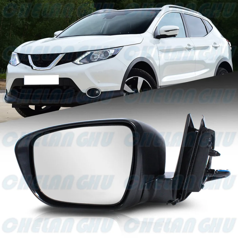 For Nissan Qashqai / Rogue Sport 2015 2016 2017 2018 2019 Left Side 13 Pins Peal White Painted Camera Power Fold Mirror Assembly