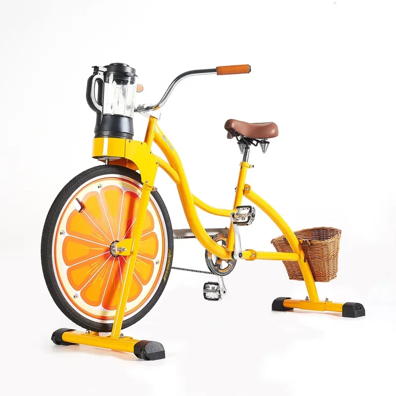 2026 hot Cross-border e-commerce Internet celebrity base clock in bicycle juicer fruit machine yellow model