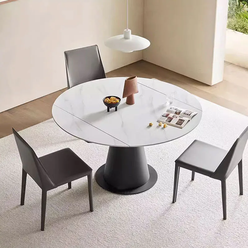 #Modern Simple Design Multi-functional Rock Slab Extendable Folding Dining Table  Dual-Use for Home Use Living Room Dining Room