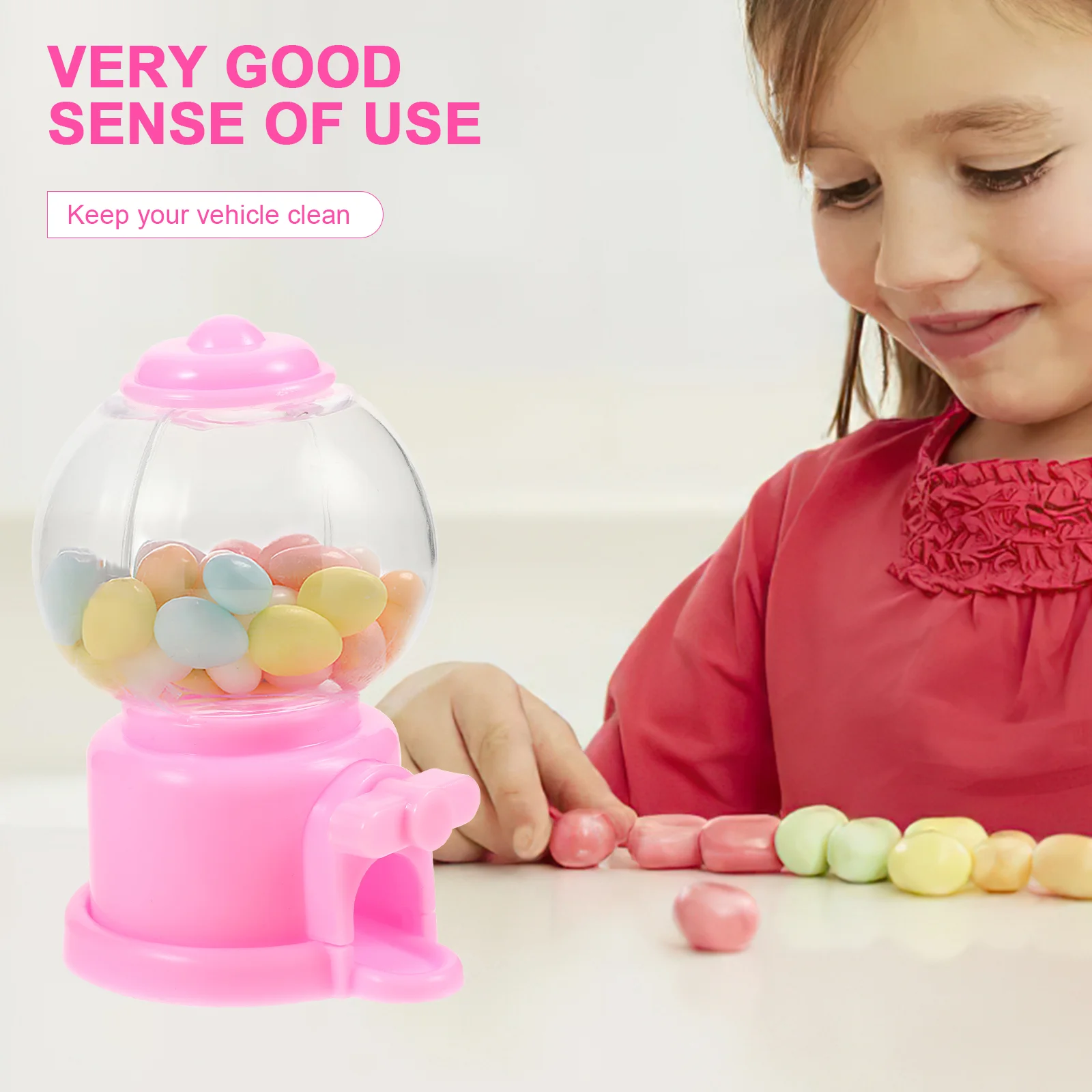 Máquina automática de gumball para crianças, máquinas de agarrar doces, mastigar 10x6cm, mini coletores, gumballs dispensador, rosa, crianças
