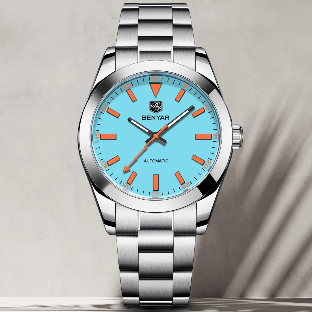 

BENYAR мужские часы 2026 новый лучший бренд класса люкс автоматические часы для мужчин 50 м водонепроницаемые механические наручные часы из нержавеющей стали мужские