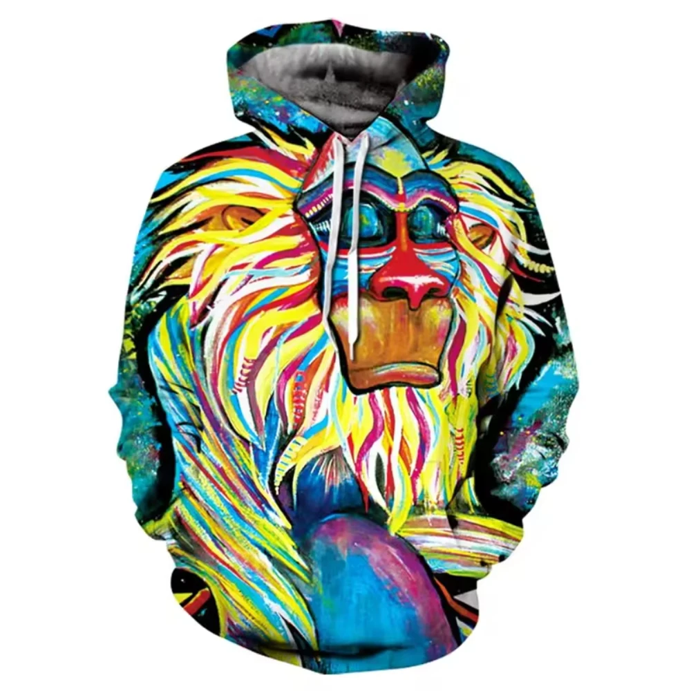 Popular Rainbow Graffiti 3D Print Men's Hoodie Harajuku Long Sleeves Oversized Outdoor Pullover Sweatshirt Kids Unisex Clothing