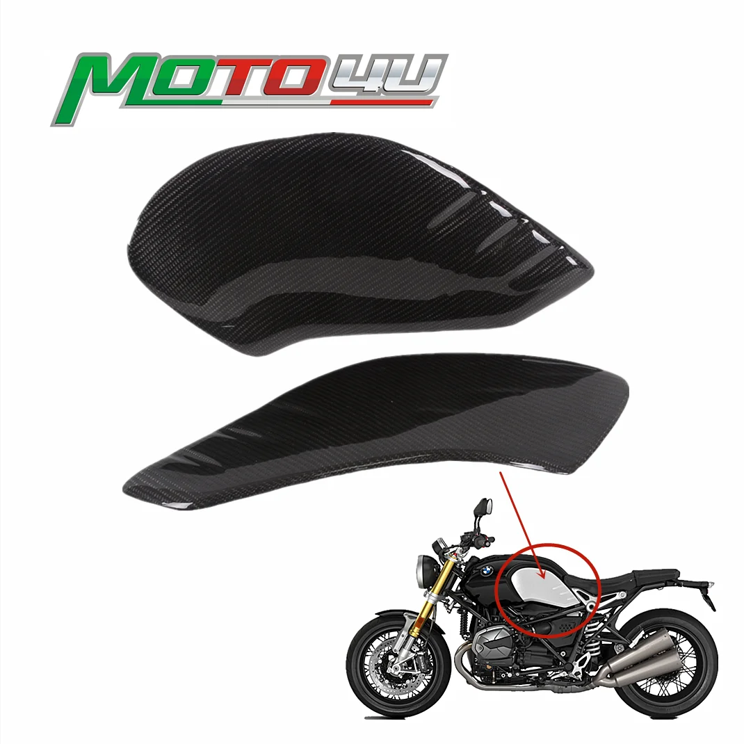 For BMW R NINE T R Ninet R9t Carbon Fiber Motorcycle Gas Tank Side Cover Slider Fuel Side Fairing Pad Protector Left&Right