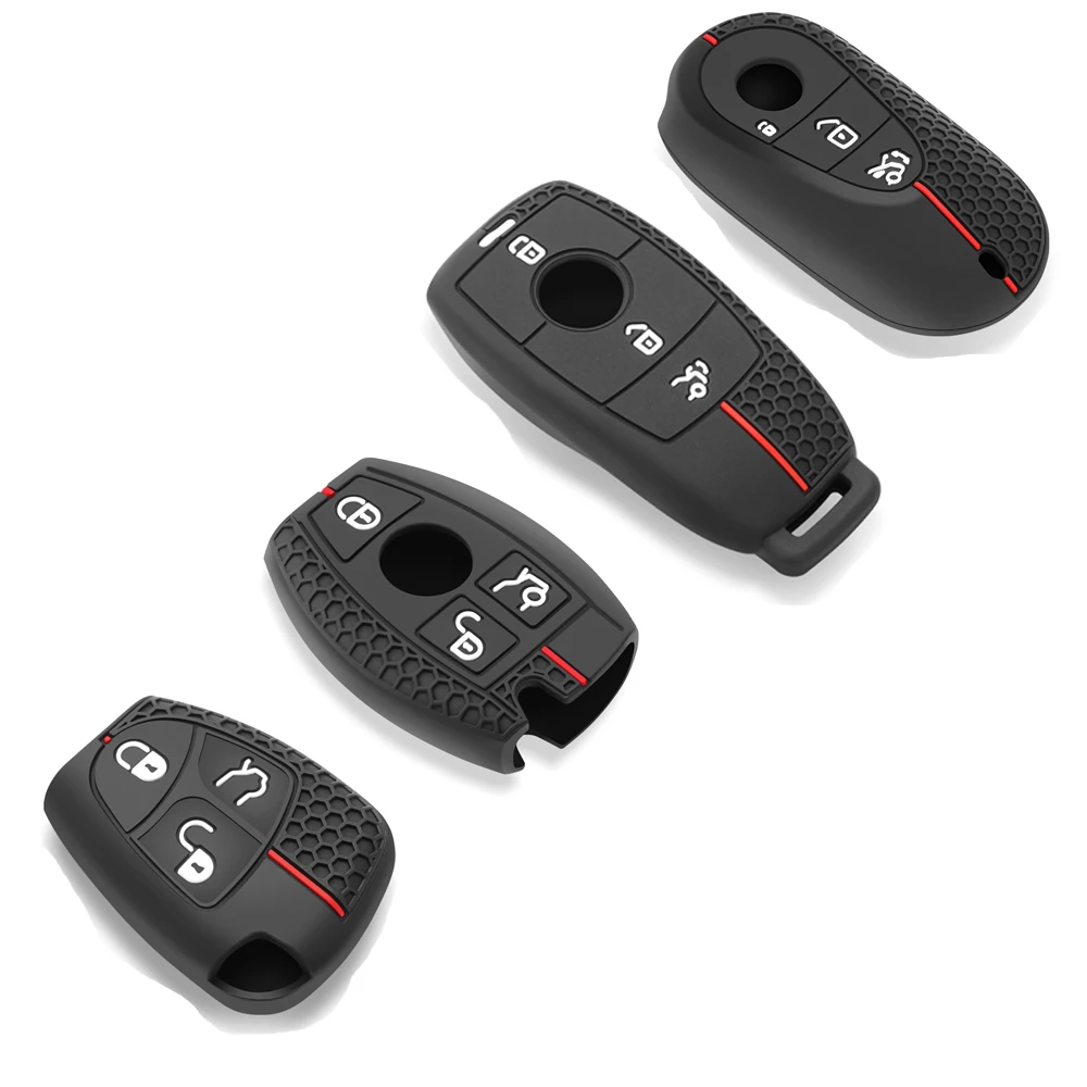 

Silicone Car Key Case Cover Shell Fob For Mercedes Benz A C E S G Class GLC CLE CLA W177 W205 W213 W222 X167 AMG Holder Shell