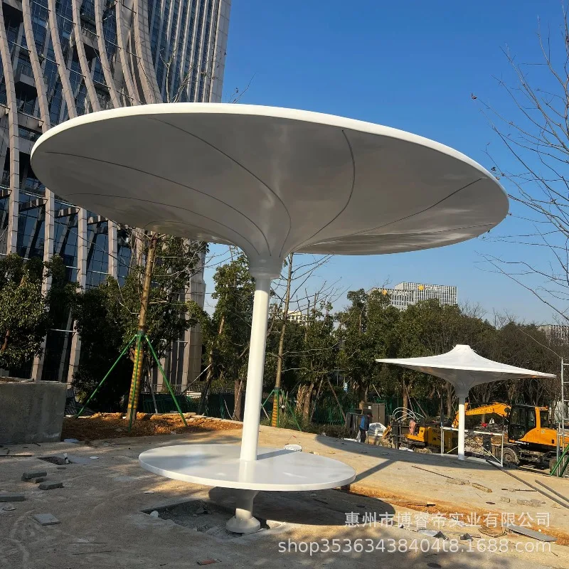 FRP special-shaped umbrella-shaped gallery frame creative outdoor art eggshell house garden landscape large stainless steel
