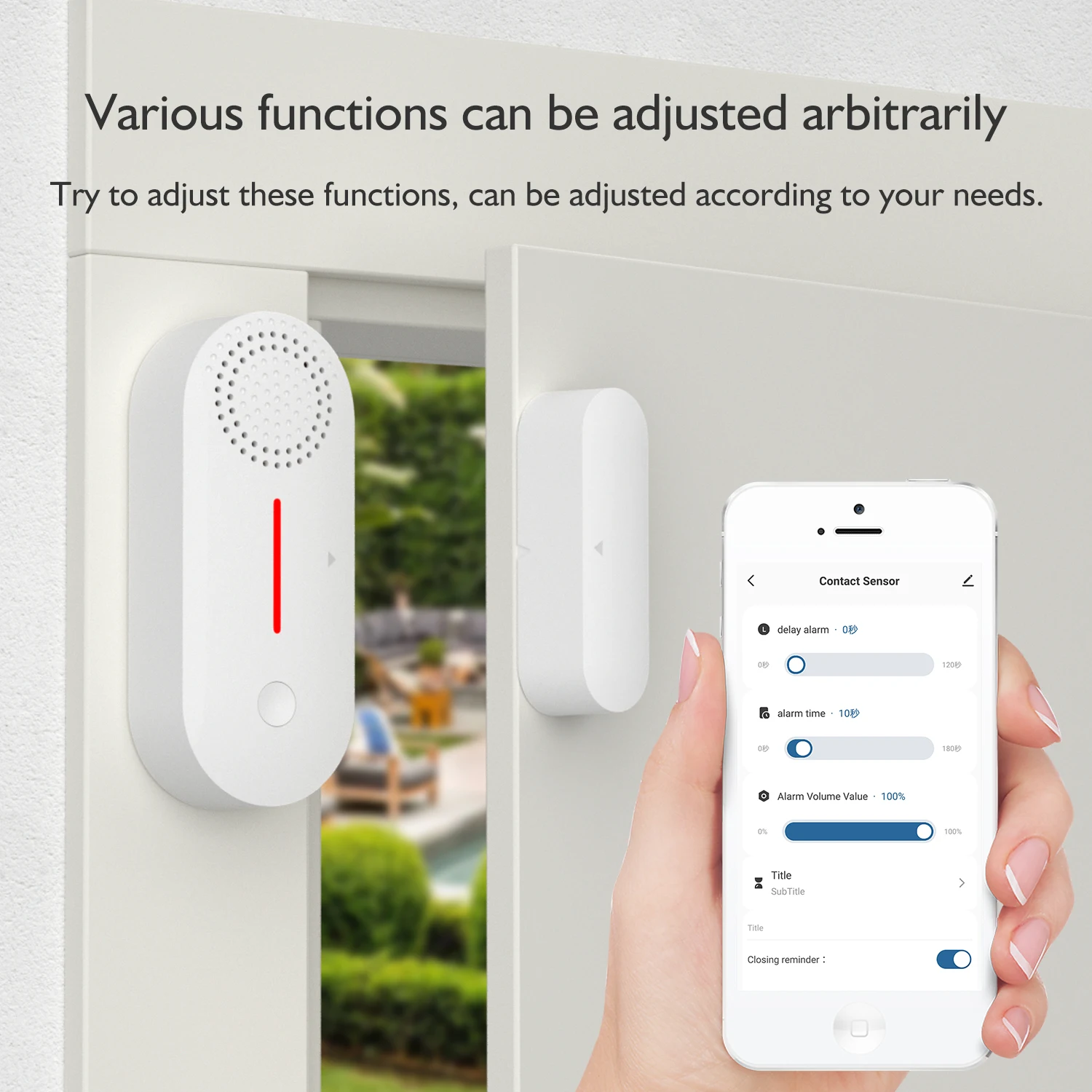 ACJ Tuya Smart Door Window Sensor WiFi Door Open Closed Detectors with horn Smart Life App Notification for Home Security